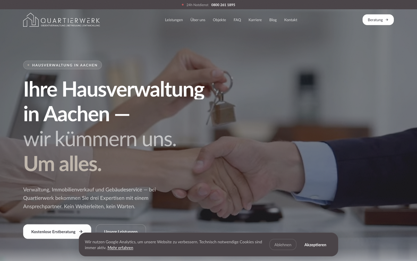 Quartierwerk Objektverwaltung – Komplette Website & SEO | PurpleQ Referenz