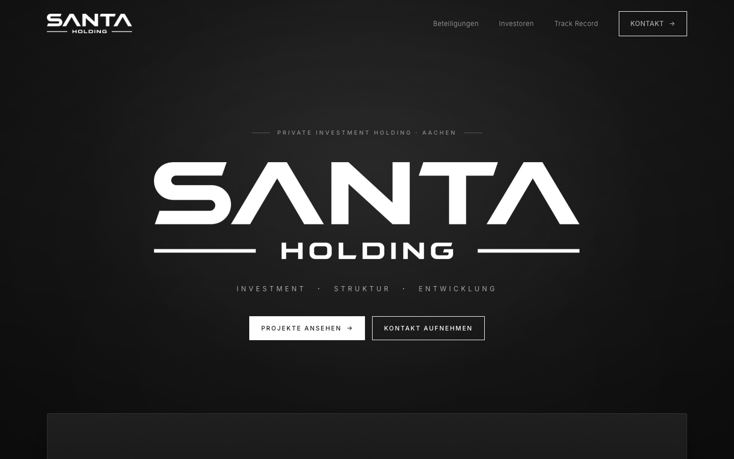 SanTa Holding – Website für Investment-Holding | PurpleQ Referenz
